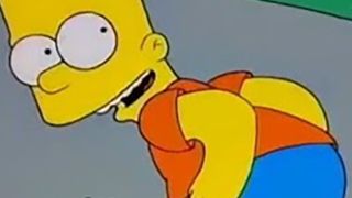 Bart Simpson mooning in the Simpsons.