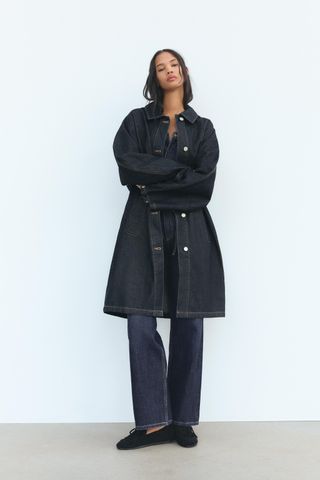 Trf Denim Trench Jacket