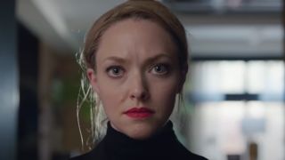 Amanda Seyfried as Elizabeth Holmes in The Dropout.