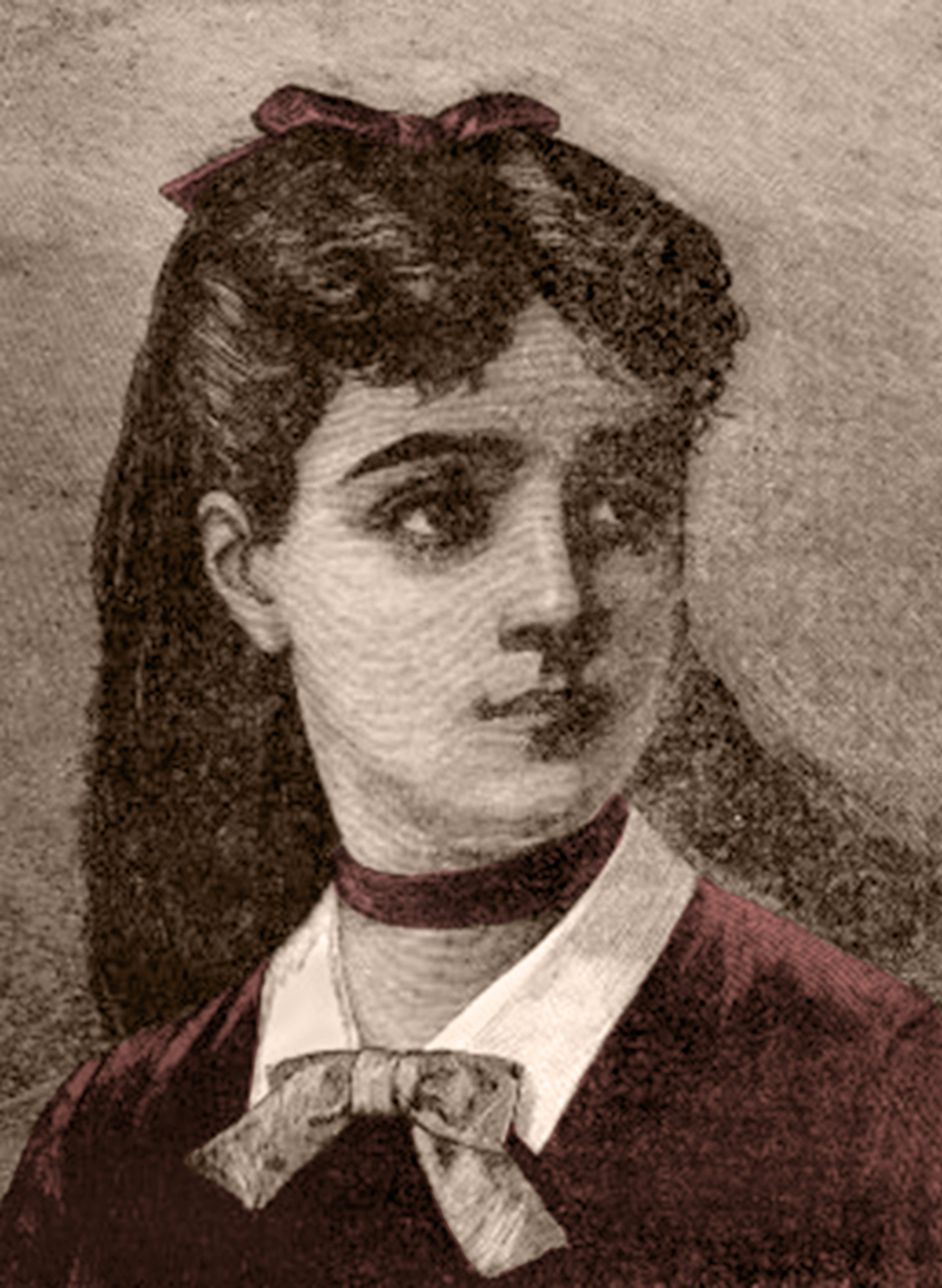Colored portrait of Marie-Sophie Germain as a young woman.