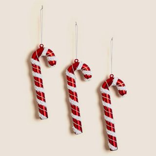M&S Collection 3pk Glass Hanging Candy Cane Decorations