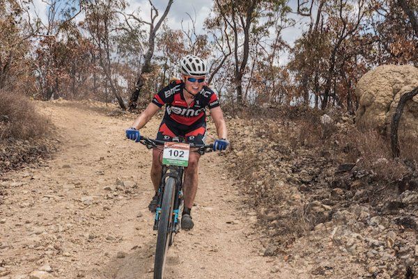 Elite women's race leader Lucy Coldwell charging through Herberton National Range Park