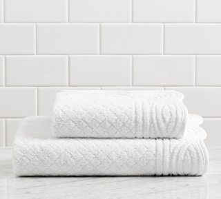 Pottery Barn decorated towels