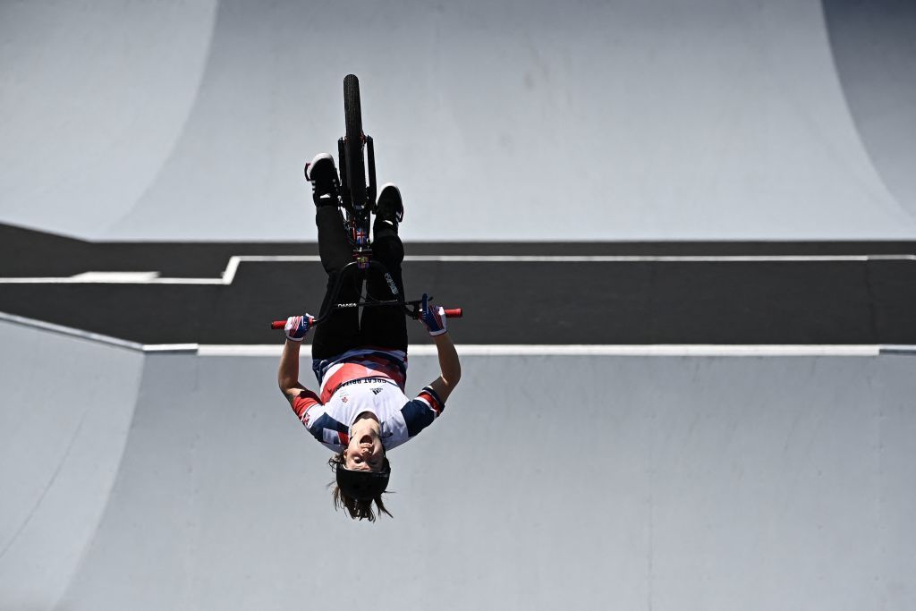 Britains Charlotte Worthington competes in the cycling BMX freestyle womens park final at the Ariake Urban Sports Park during the Tokyo 2020 Olympic Games in Tokyo on August 1 2021 Photo by Lionel BONAVENTURE AFP Photo by LIONEL BONAVENTUREAFP via Getty Images
