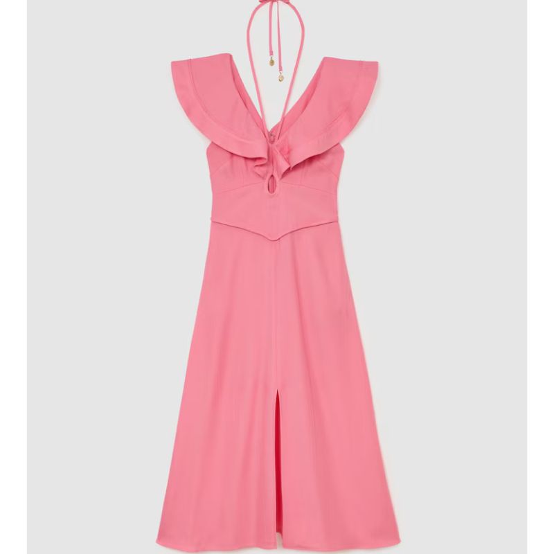 Reiss, Giselle Ruffle Tie-Neck Keyhole Midi Dress