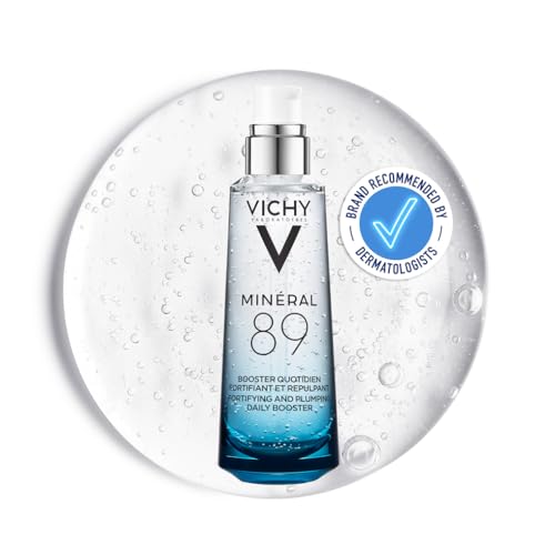 Vichy Minéral 89 Hyaluronic Acid Hydrating Face Serum for All Skin Types, Replumping Moisturiser, Helps to Strengthen Skin Barrier 75ml
