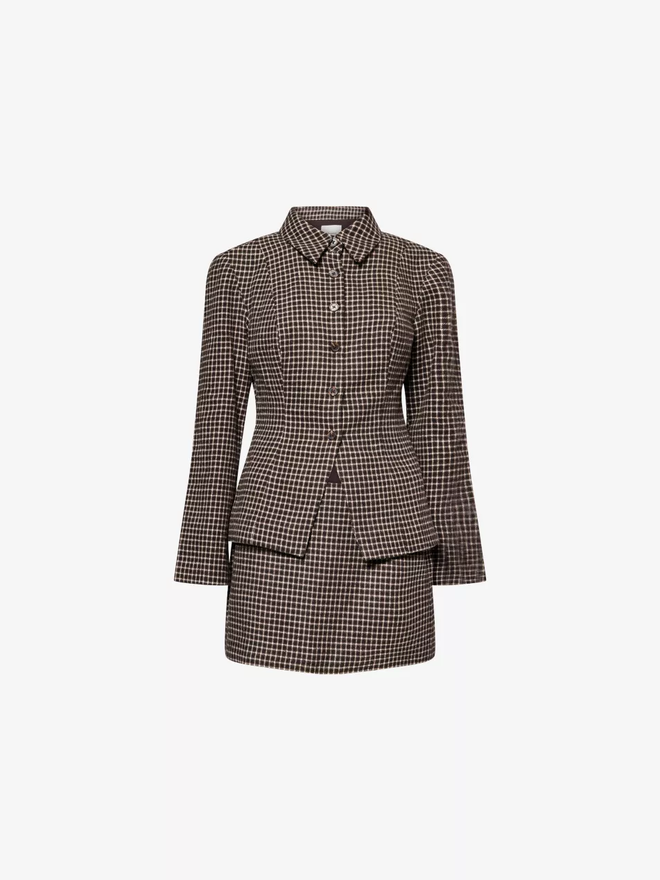 Chloe Check-Print Wool-Blend Co-Ord Set - 4