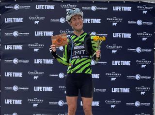 Rach McBride on the podium at Crusher in the Tushar