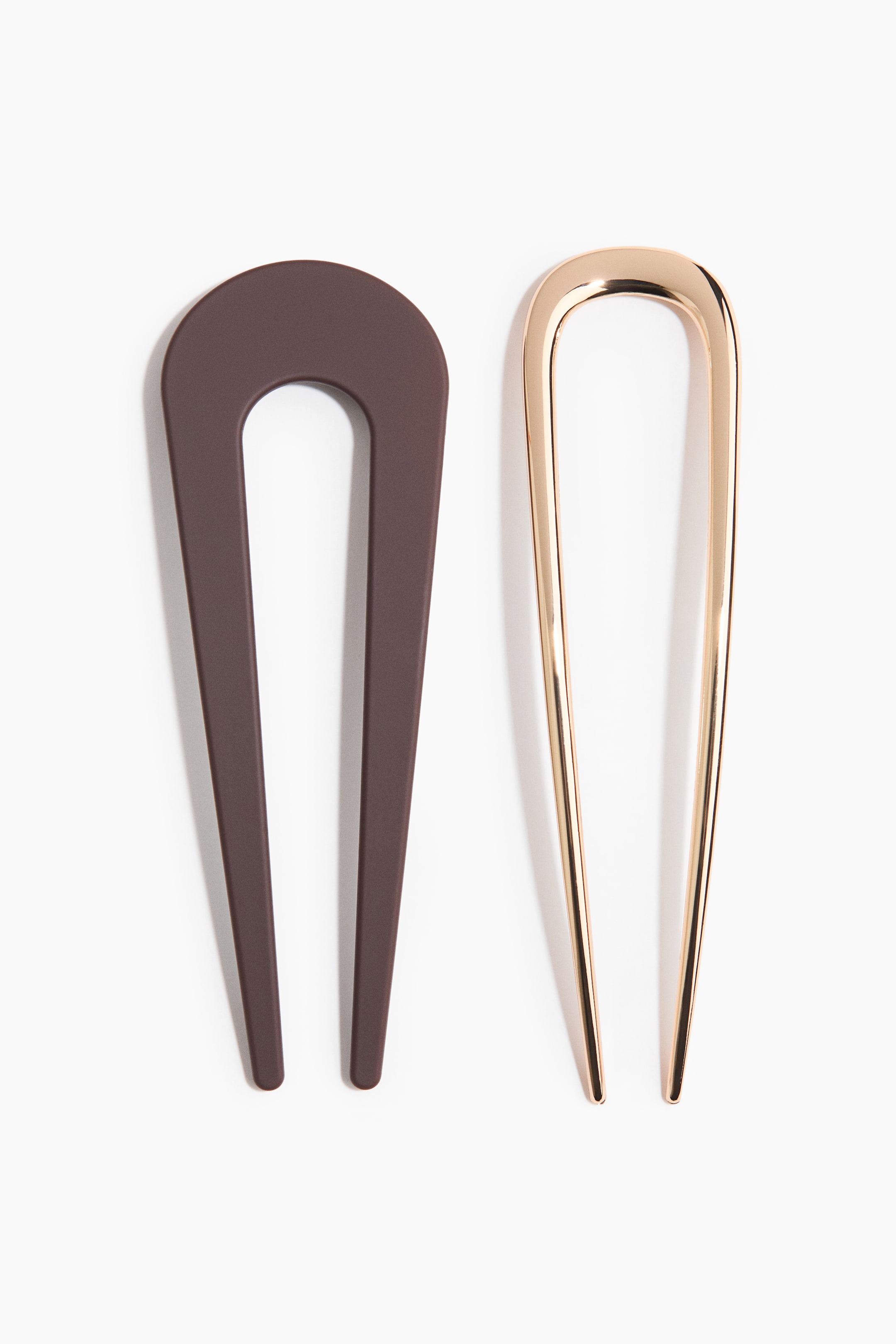2-Pack Hairpins - Dark Brown/gold-Colored