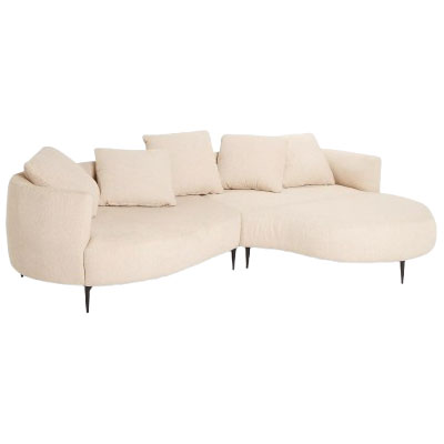 curved boucle chaise longue sofa from John Lewis