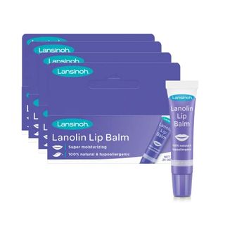 Lansinoh Lanolin Lip Balm, Moisturizing Lip Care, 4 Pack, 0.25 Ounces Each