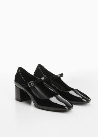 Patent Leather-Effect Heeled Shoes - Women
