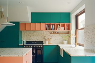 Sunny Side Up house extension kitchen space with terrazzo