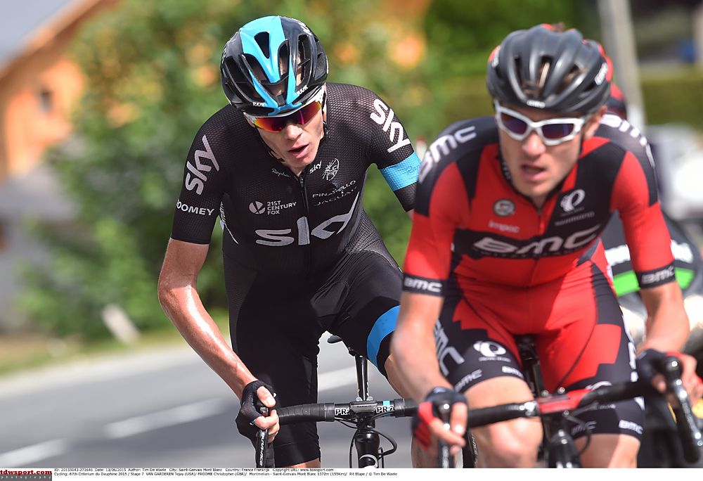 Tejay van Garderen (BMC) and Chris Froome (Team Sky) on the final climb