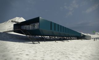 Antarctic research station exterior