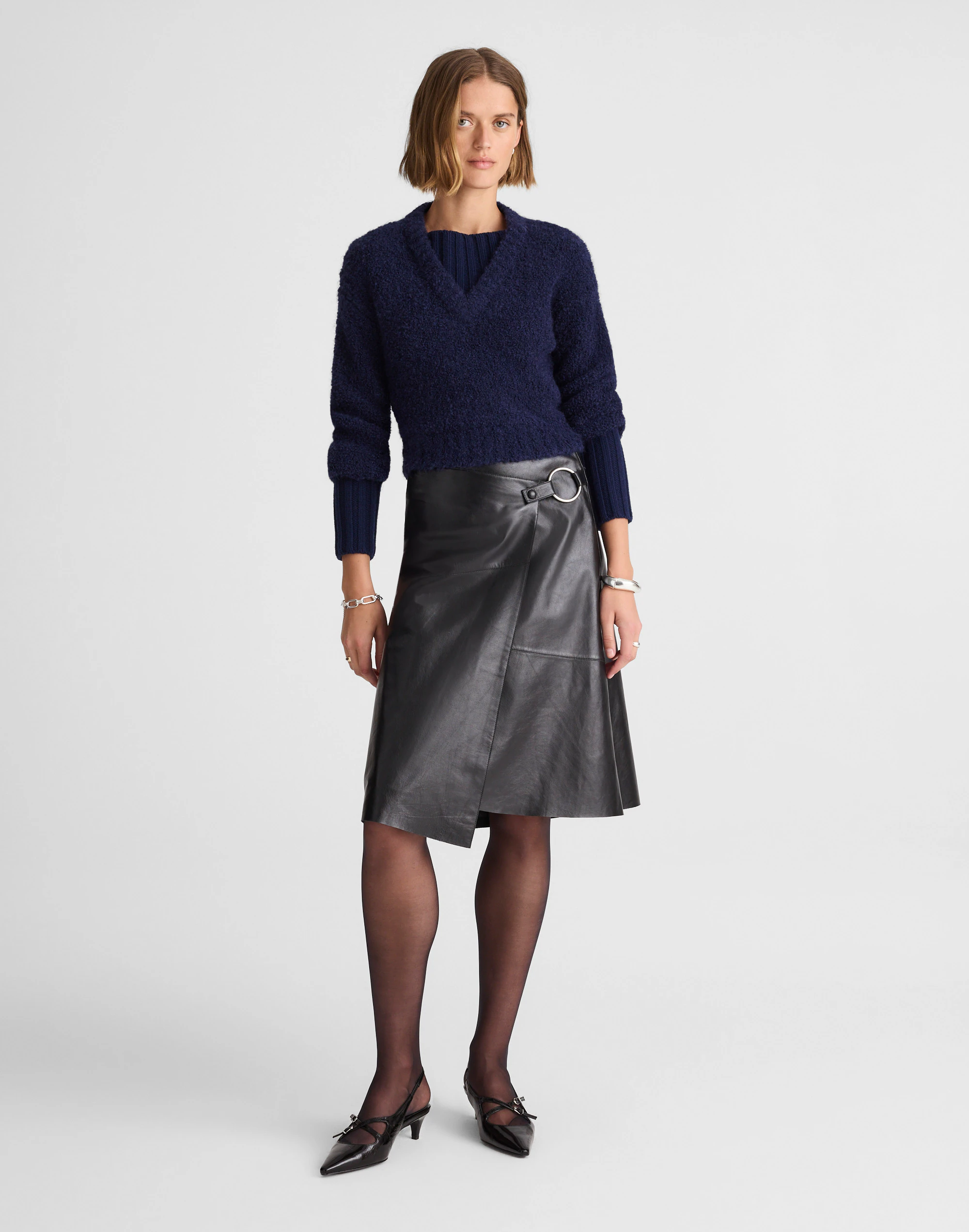 Alexa Chung for Madewell Vivienne Leather Wrap Skirt