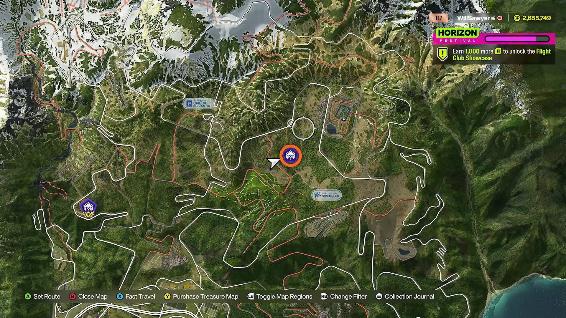 Forza Horizon 6 Barn Find map for Mazda 787B