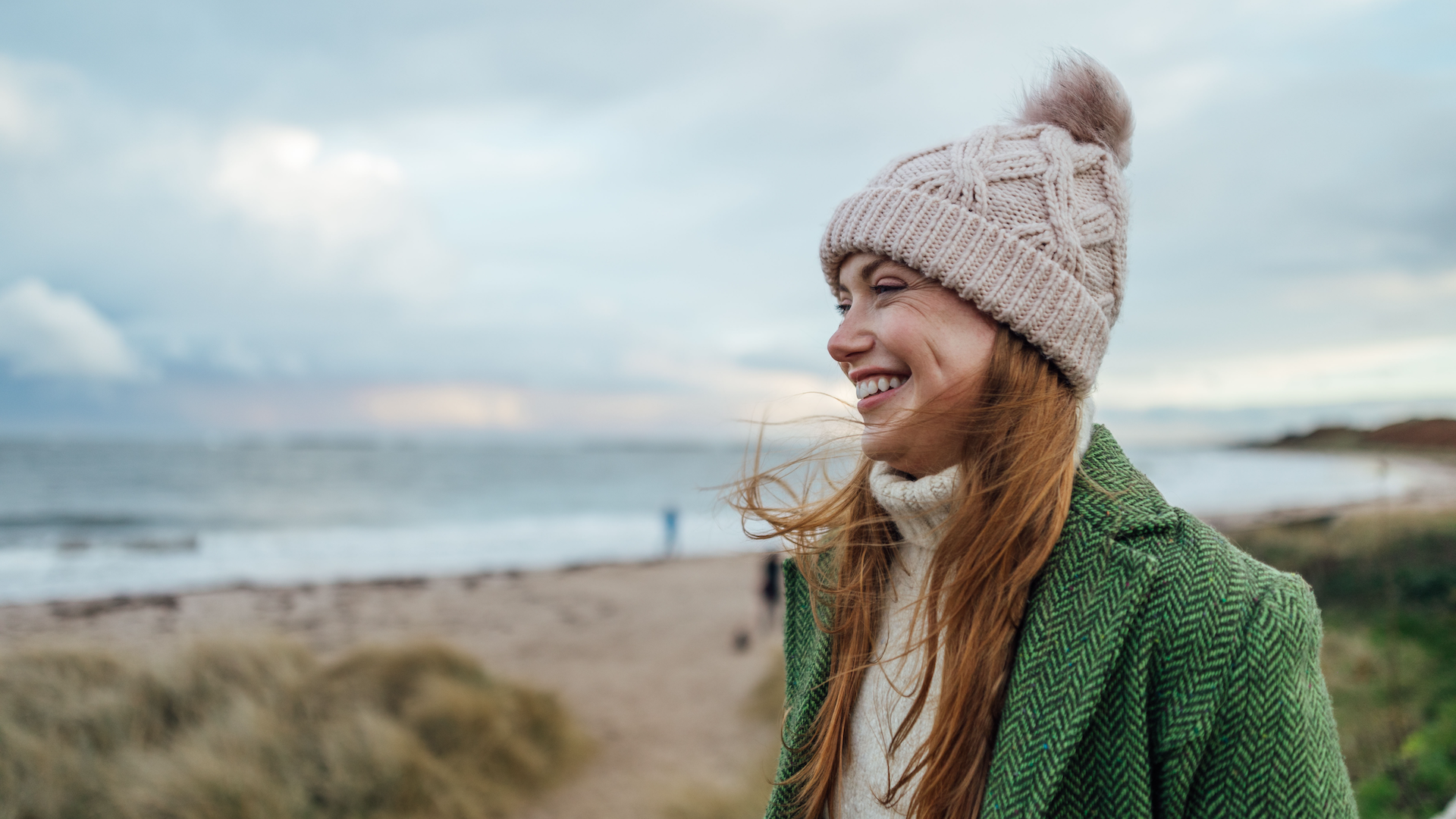 woman on beach walk