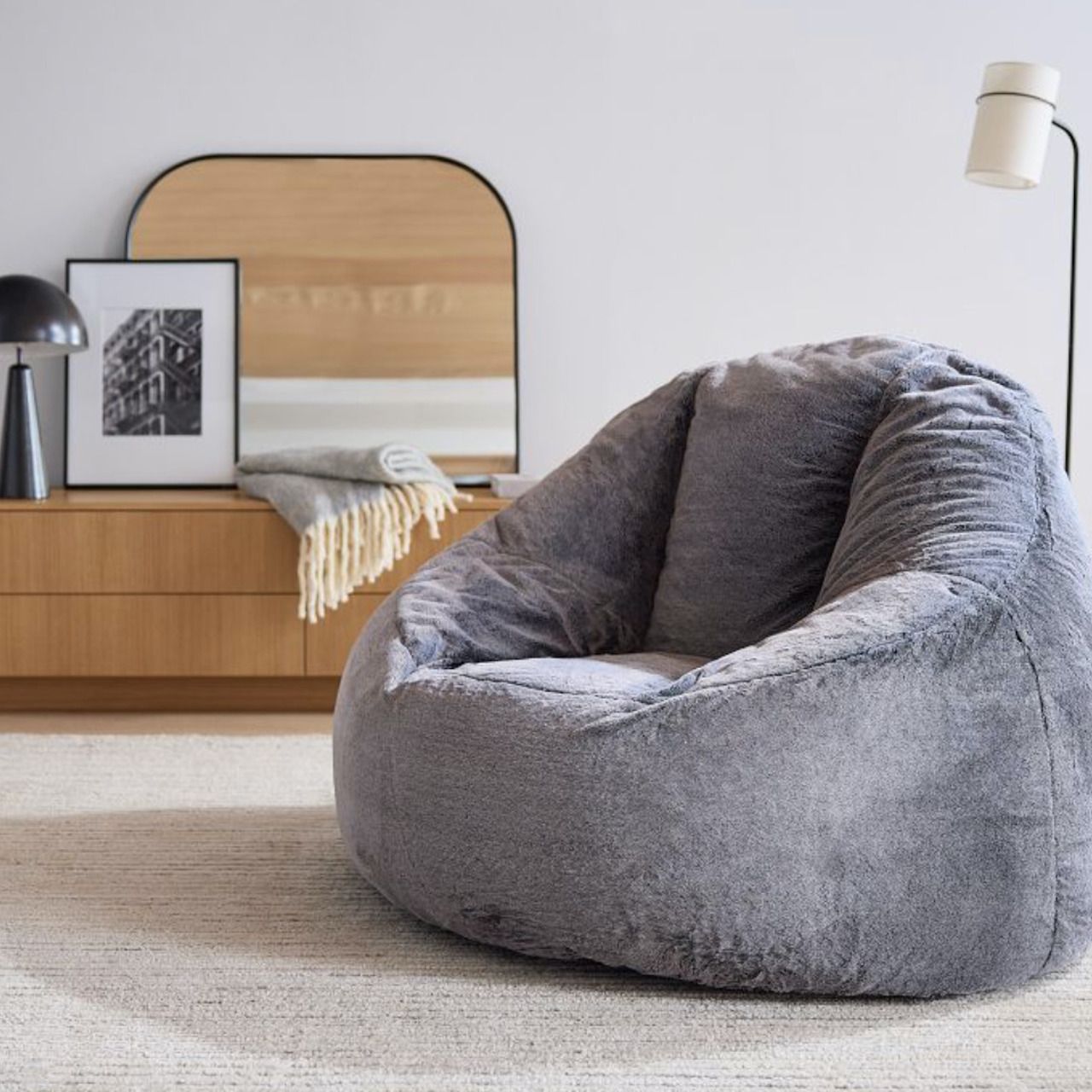 Ainsley Faux Fur Lounger oleh West Elm