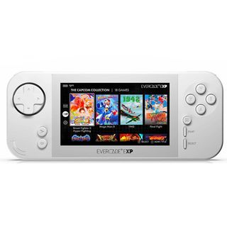 Best retro games consoles; a white handheld console