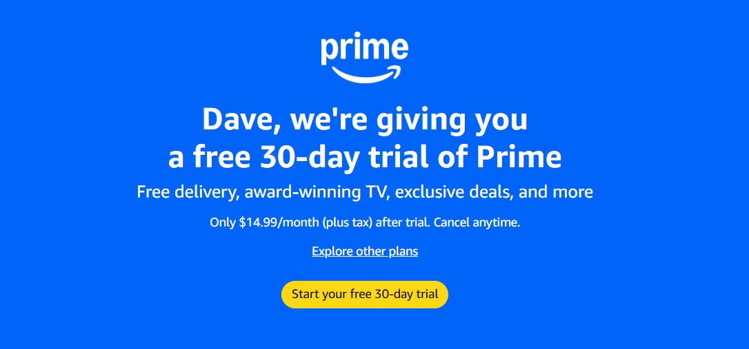 Amazon trial offer