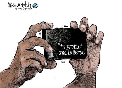 Editorial Cartoon U.S. George Floyd police brutality video