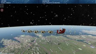 Santa over Dublin, Ireland according to NORAD