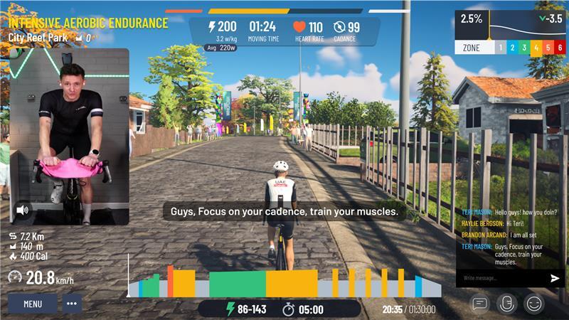 MyWhoosh live training