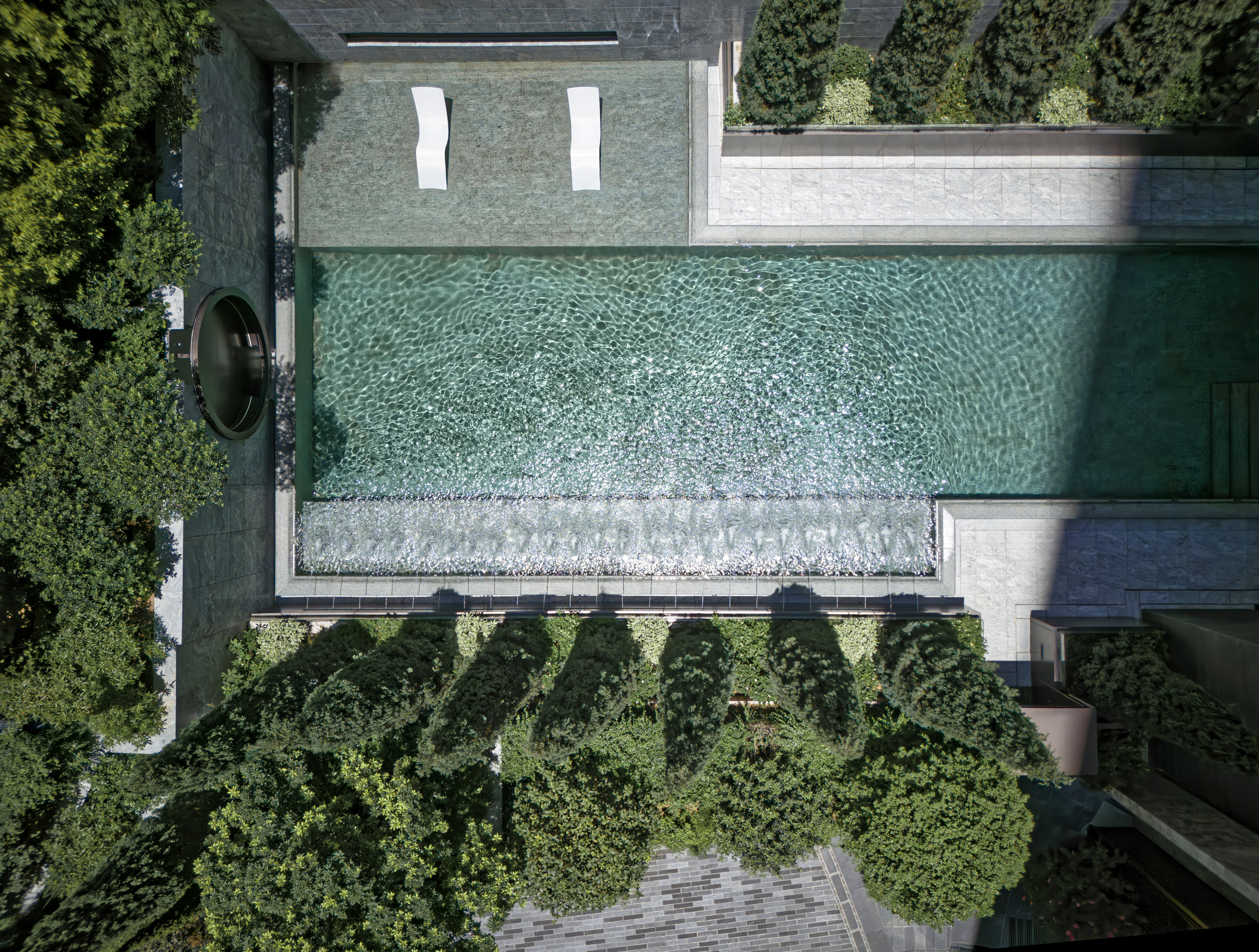 The Legacy, Hong Kong interiors, luxurious common spaces with lots of bronze and marbles