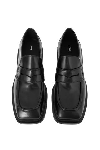 Cos Chunky Square-Toe Leather Loafers