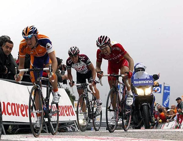 Denis Menchov (Rabobank) looked strong and focused at the finish of stage four