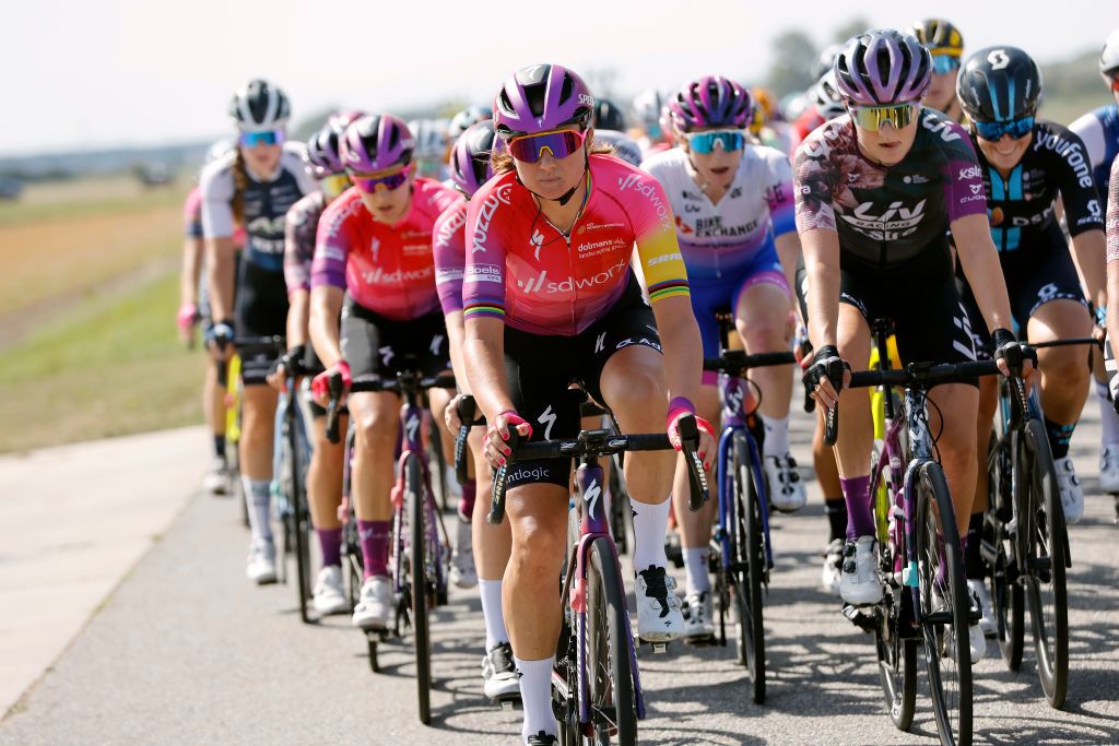 LELYSTAD NETHERLANDS AUGUST 30 Chantal Van Den Broek Blaak of Netherlands and Team SD Worx competes during the 25th Simac Ladies Tour 2022 Stage 1 a 1412km stage from Lelystad to Lelystad SLT2022 UCIWWT on August 30 2022 in Lelystad Netherlands Photo by Bas CzerwinskiGetty Images