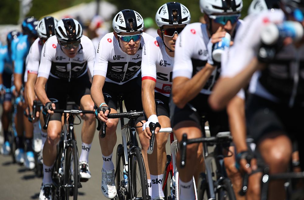 Team Sky during stage 1 at the Tour de France