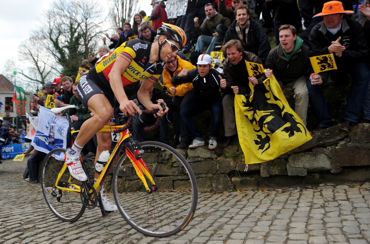 Tom Boonen on the Muur van Geraardsbergen