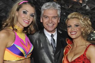 Phillip would, no doubt, agree that he's a thorn between these two roses - Jessica Taylor and Melinda Messenger