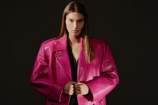 Woman wearing pink Italist jacket