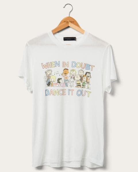 Women's Peanuts Dance It Out Vintage Tissue Tee