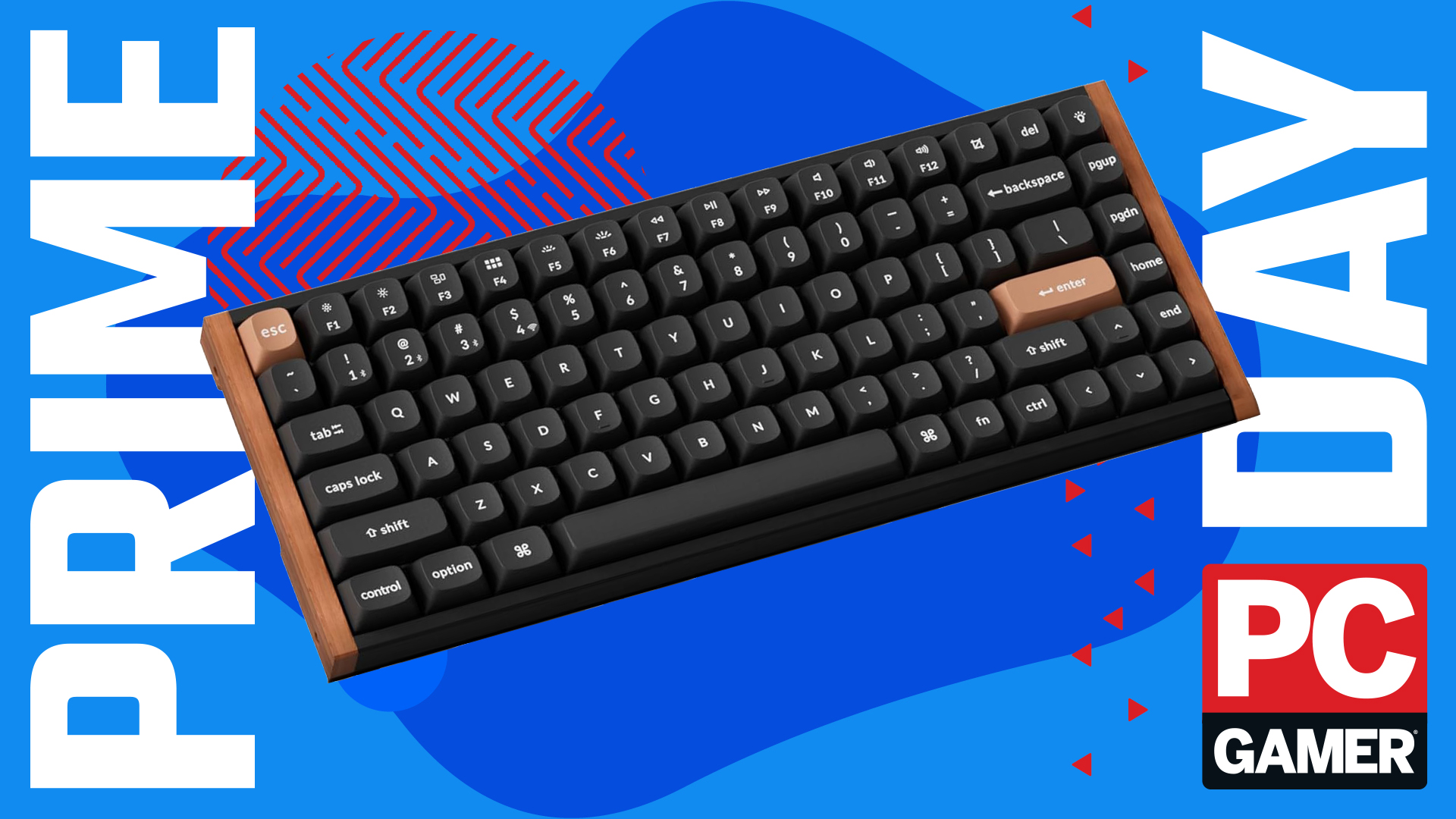 Keychron keyboard over colorful background
