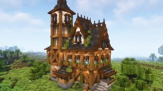 Minecraft mansion - a giant tudor style mansion in Minecraft