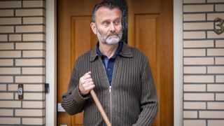 Becka's stalker, Alan, on his doorstep in The Couple Next Door episode 1.