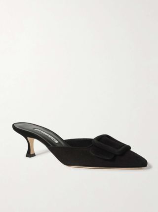 Maysale 50 Buckled Suede Mules