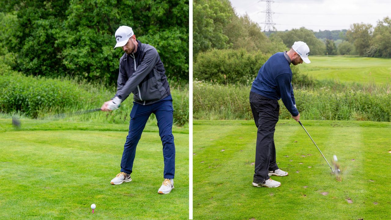 How To Stop Coming Over The Top: Barry Plummer hitting tee shots at Burhill Golf Club