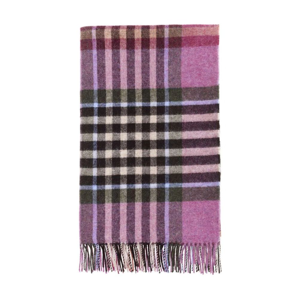 Shetland Wool Throw Blanket in Pink/Red