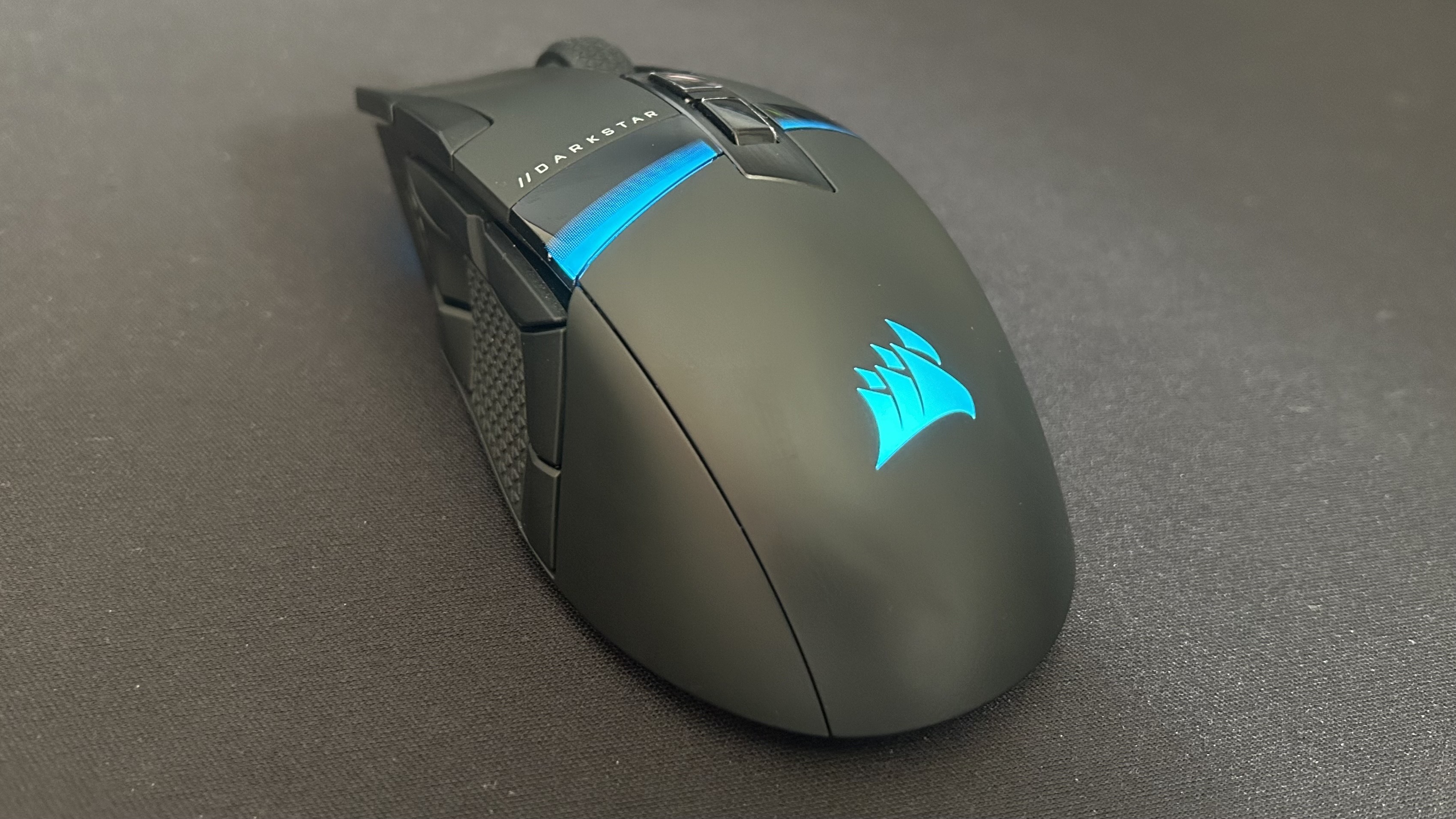 Corsair Darkstar Wireless gaming mouse on a matte black background