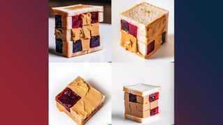 Peanut butter Rubik's cube AI art