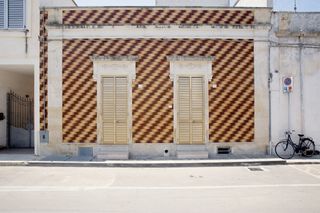 Striped house facade
