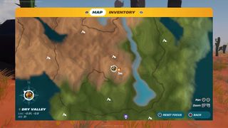 The Dry Valley shown on Lego Fortnite's map