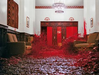 Red Blood flowing from the elevator in Stanley Kubrick's the shining