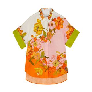 Alemais Silas floral-print linen shirt