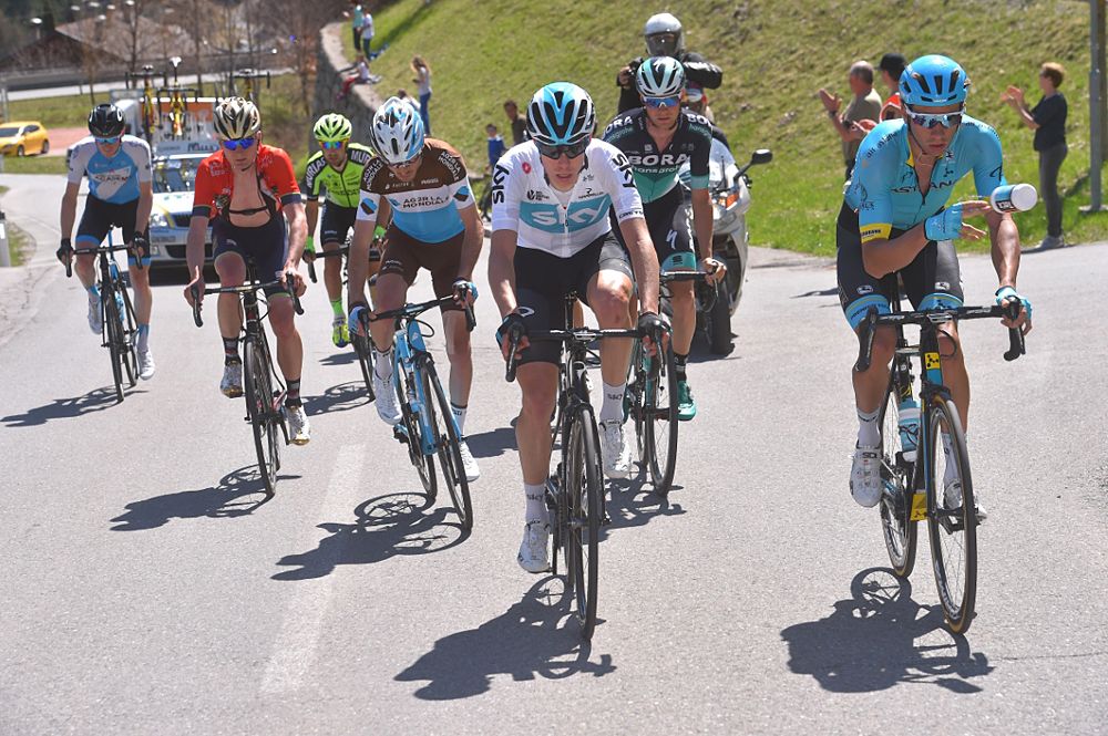 Ben Hermans (Israel Cycling Academy), Mark Padun (Bahrain Merida), Mikel Bizkarra (Euskadi Murias), Hubert Dupont (AG2R La Mondiale), David De La Cruz (Team Sky)